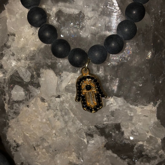 Shungite Bracelet + hand mandala charm - Picture 3 of 5